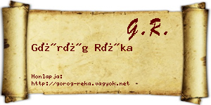 Görög Réka névjegykártya