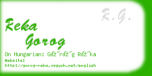 reka gorog business card